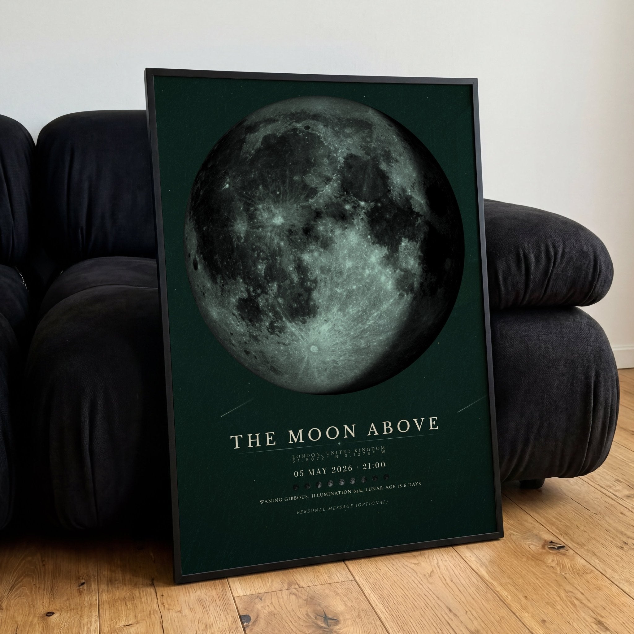 Moon Phase Poster Print: Custom Moon Art Print — Green Edition - InkOnPostersMoon Phase Poster Print: Custom Moon Art Print — Green EditionPoster
