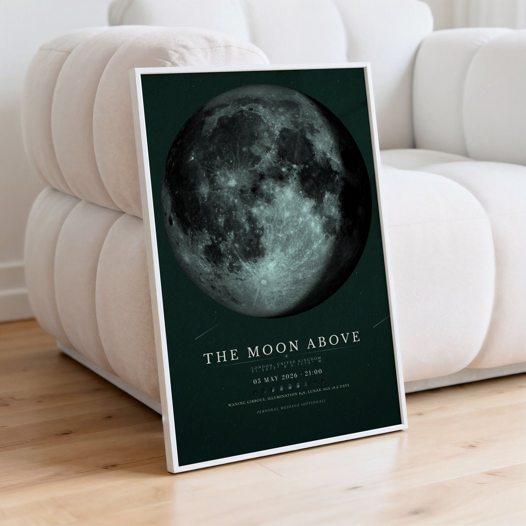 Moon Phase Poster Print: Custom Moon Art Print — Green Edition - InkOnPostersMoon Phase Poster Print: Custom Moon Art Print — Green EditionPoster
