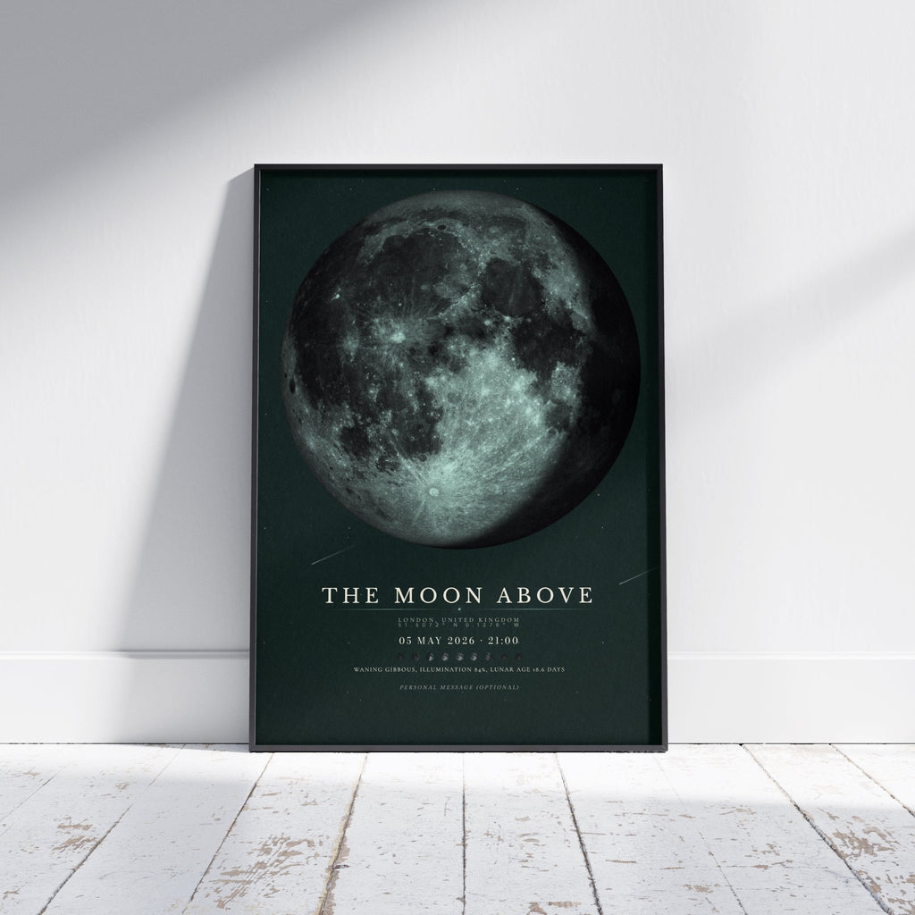 Moon Phase Poster Print: Custom Moon Art Print — Green Edition - InkOnPostersMoon Phase Poster Print: Custom Moon Art Print — Green EditionPoster