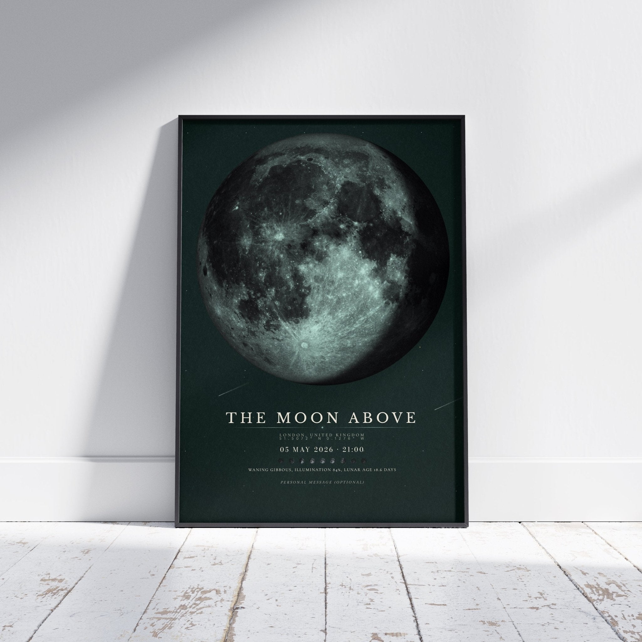 Moon Phase Poster Print: Custom Moon Art Print — Green Edition - InkOnPostersMoon Phase Poster Print: Custom Moon Art Print — Green EditionPoster