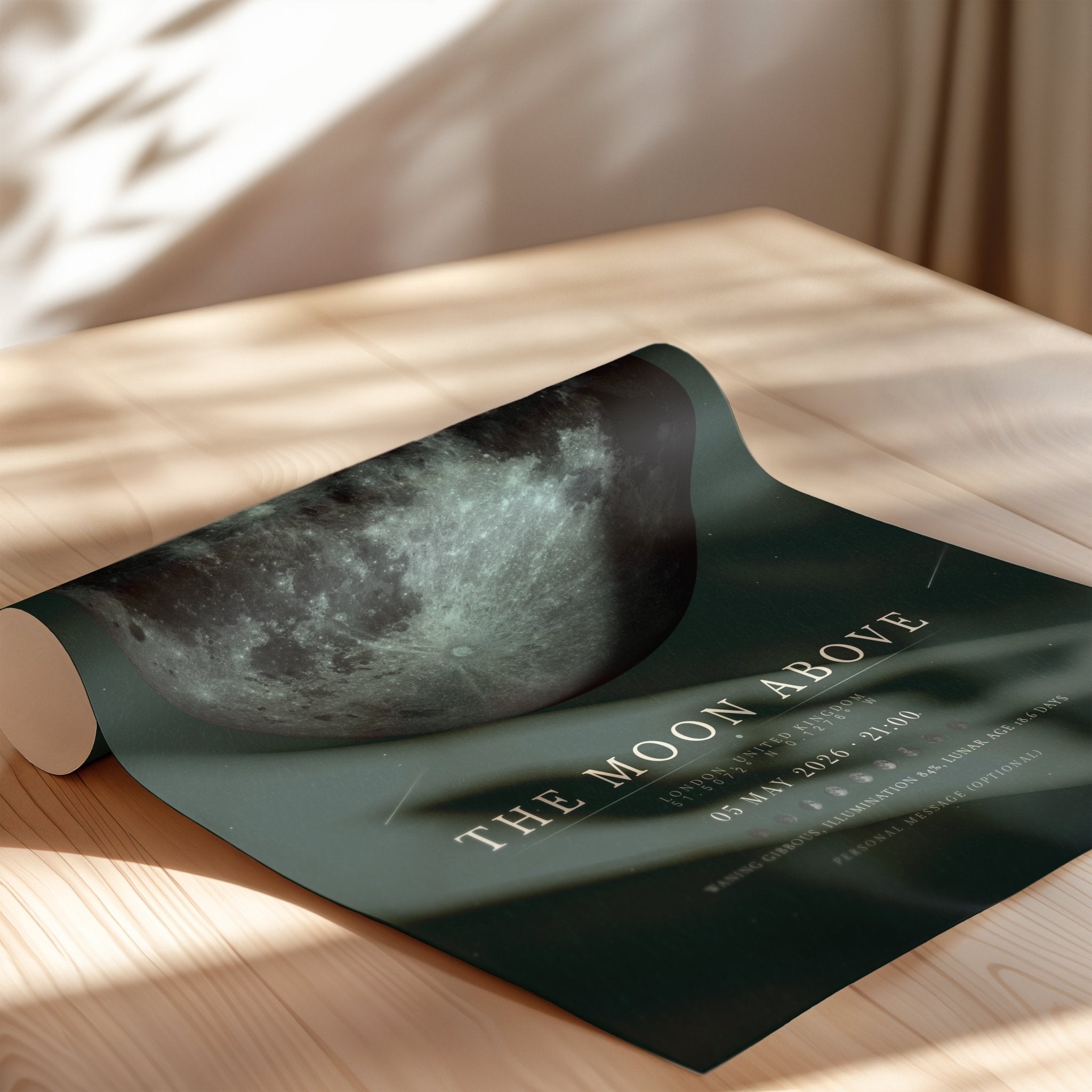Moon Phase Poster Print: Custom Moon Art Print — Green Edition - InkOnPostersMoon Phase Poster Print: Custom Moon Art Print — Green EditionPoster
