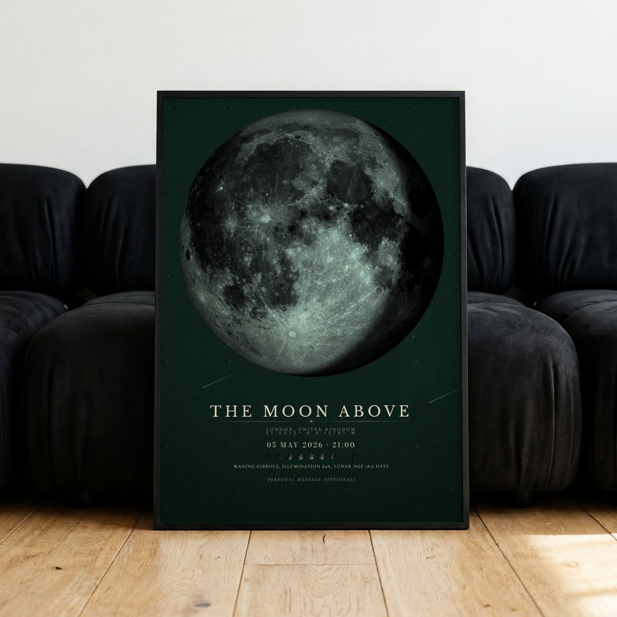 Moon Phase Poster Print: Custom Moon Art Print — Green Edition - InkOnPostersMoon Phase Poster Print: Custom Moon Art Print — Green EditionPoster