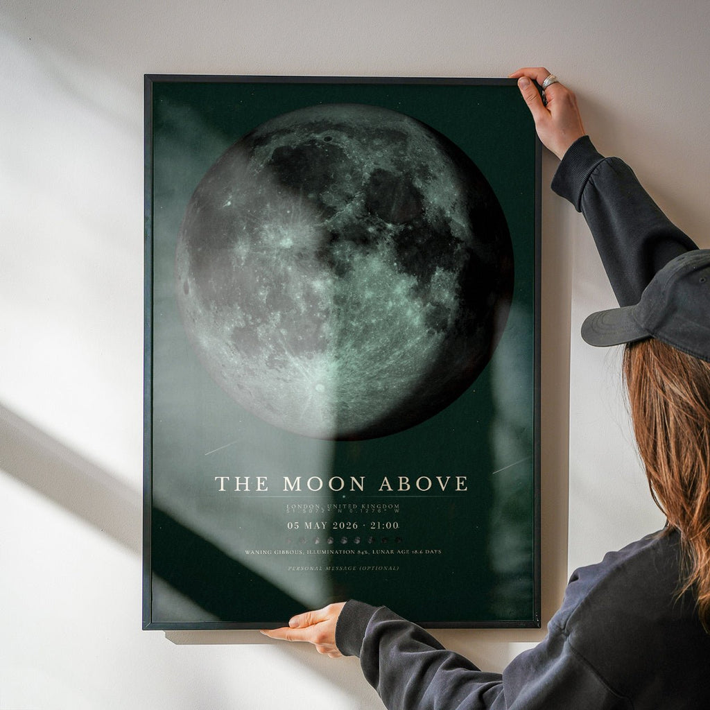 Moon Phase Poster Print: Custom Moon Art Print — Green Edition - InkOnPostersMoon Phase Poster Print: Custom Moon Art Print — Green EditionPoster