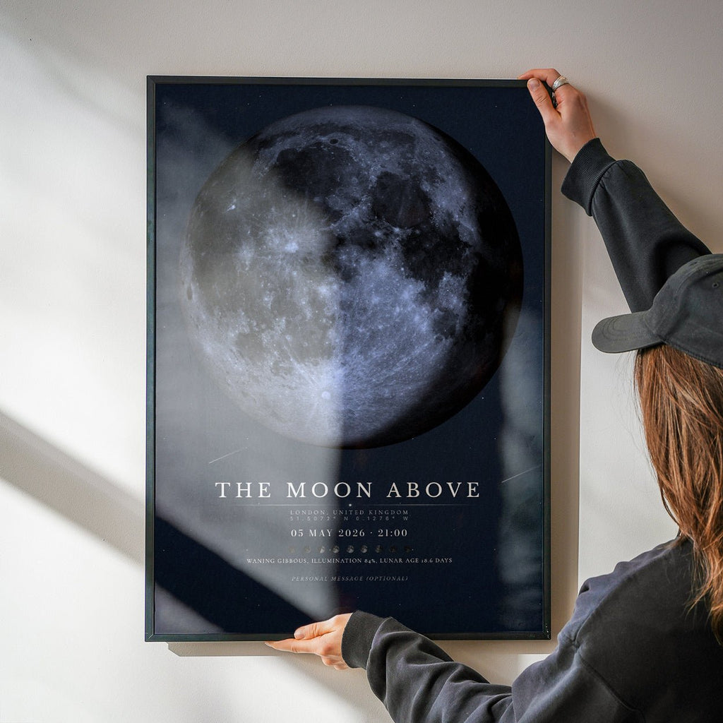 Moon Phase Poster Print: Custom Moon Art Print — Midnight Blue Edition - InkOnPostersMoon Phase Poster Print: Custom Moon Art Print — Midnight Blue EditionPoster