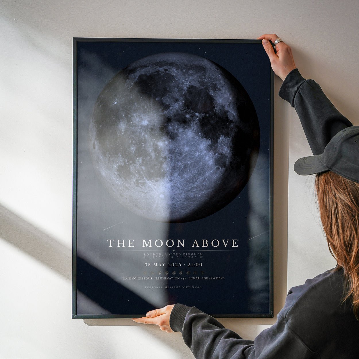 Moon Phase Poster Print: Custom Moon Art Print — Midnight Blue Edition - InkOnPostersMoon Phase Poster Print: Custom Moon Art Print — Midnight Blue EditionPoster