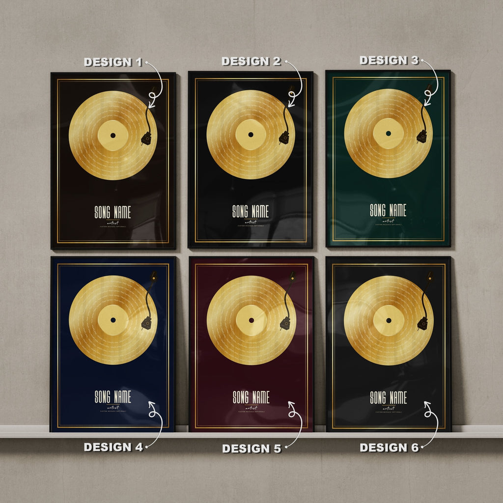 Personalised Gold Vinyl Record Poster - InkOnPostersPersonalised Gold Vinyl Record PosterPoster
