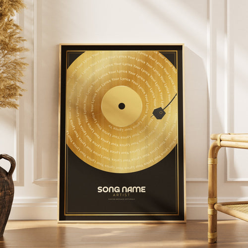 Personalised GOLD Vinyl Record Poster - InkOnPostersPersonalised GOLD Vinyl Record PosterPoster