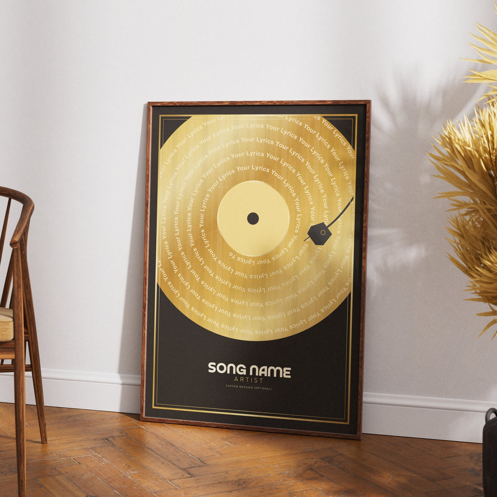 Personalised GOLD Vinyl Record Poster - InkOnPostersPersonalised GOLD Vinyl Record PosterPoster