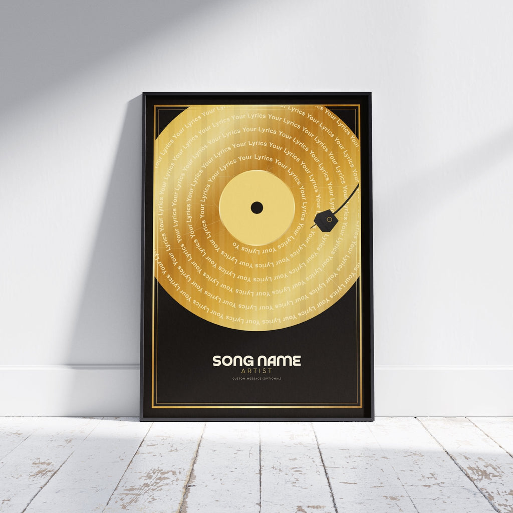 Personalised GOLD Vinyl Record Poster - InkOnPostersPersonalised GOLD Vinyl Record PosterPoster