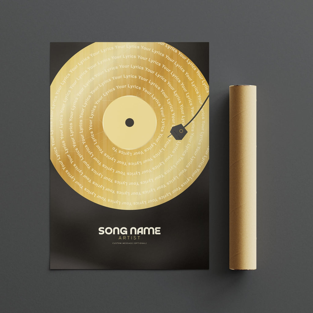 Personalised GOLD Vinyl Record Poster - InkOnPostersPersonalised GOLD Vinyl Record PosterPoster