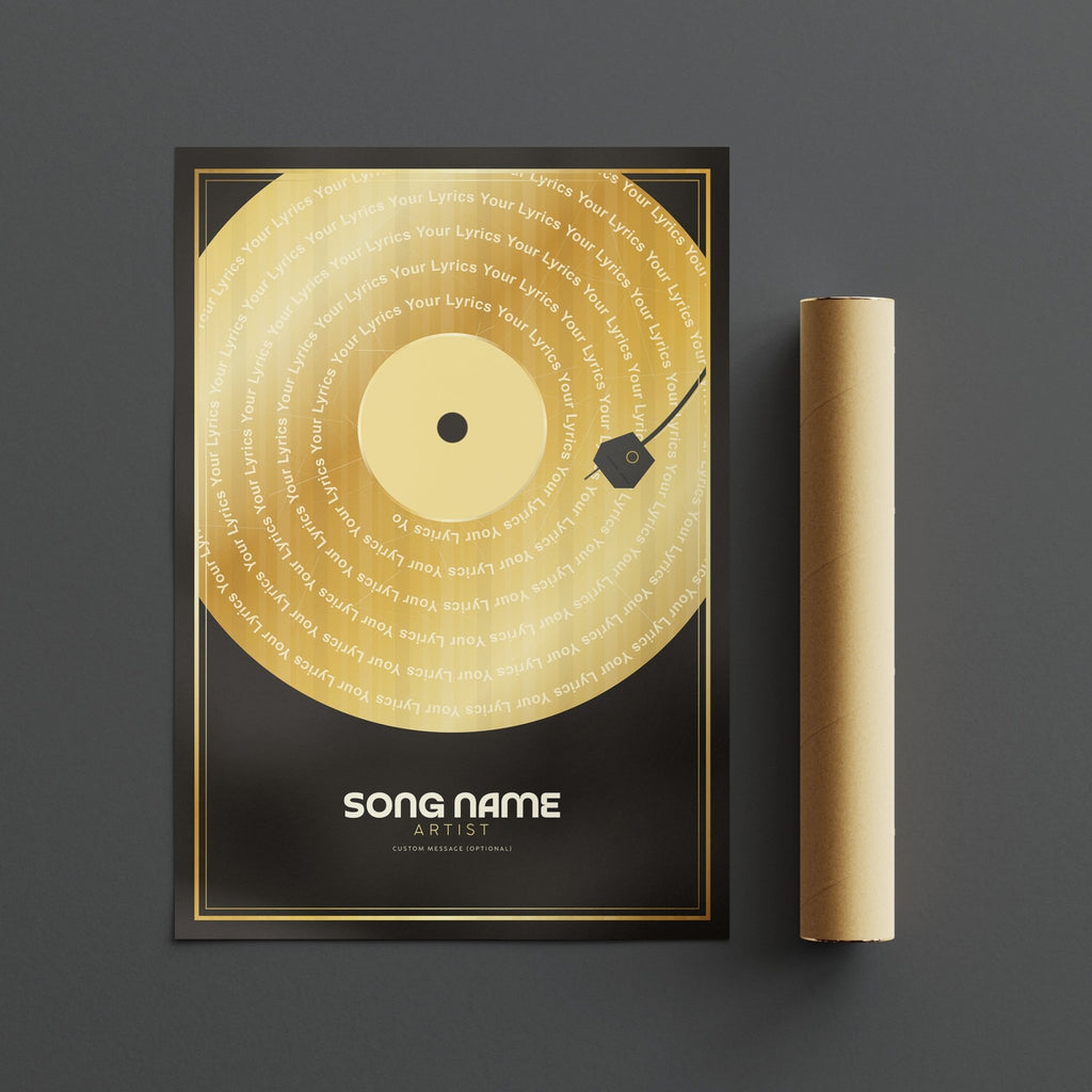 Personalised GOLD Vinyl Record Poster - InkOnPostersPersonalised GOLD Vinyl Record PosterPoster