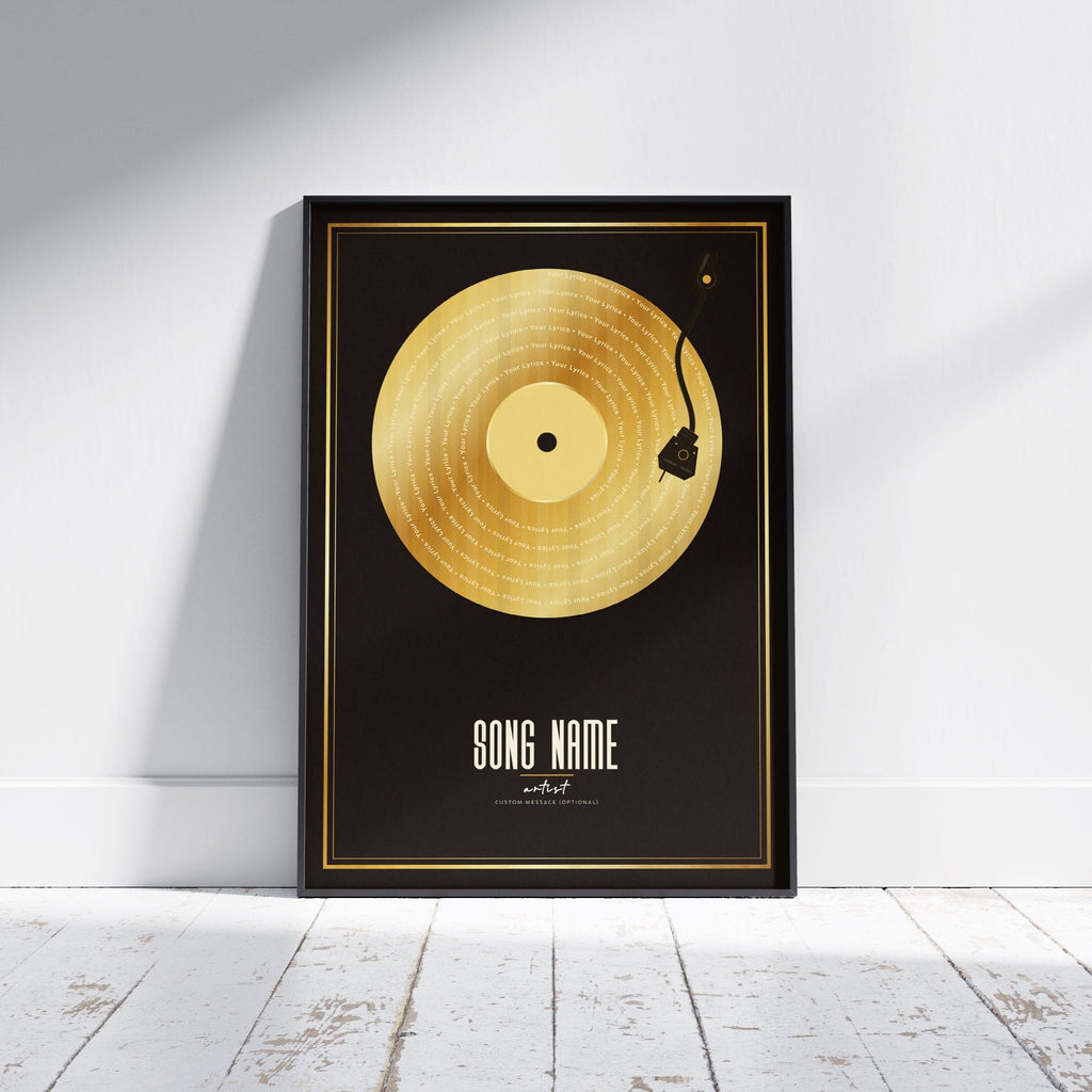 Personalised Gold Vinyl Record Poster - InkOnPostersPersonalised Gold Vinyl Record PosterPoster