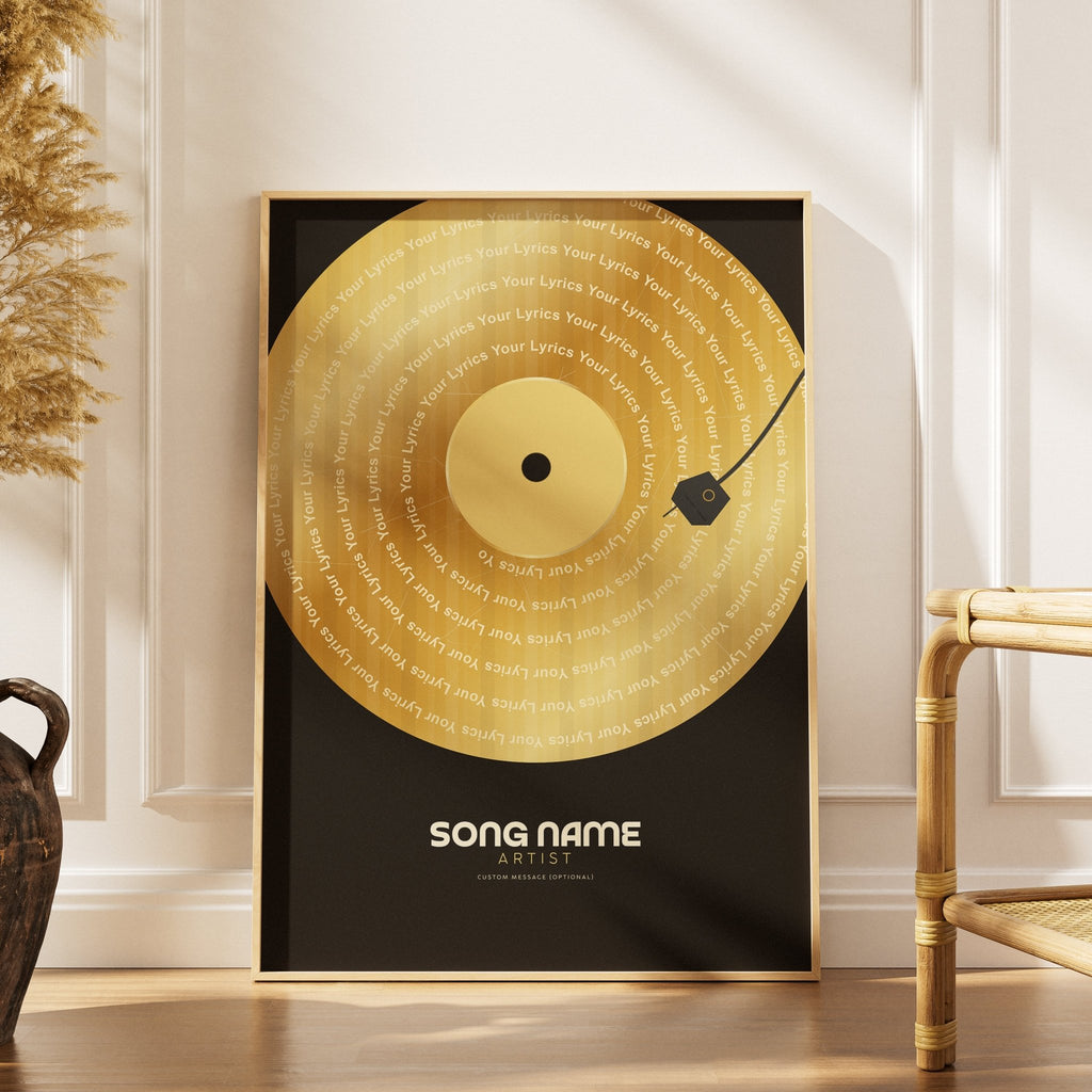 Personalised GOLD Vinyl Record Poster - InkOnPostersPersonalised GOLD Vinyl Record PosterPoster