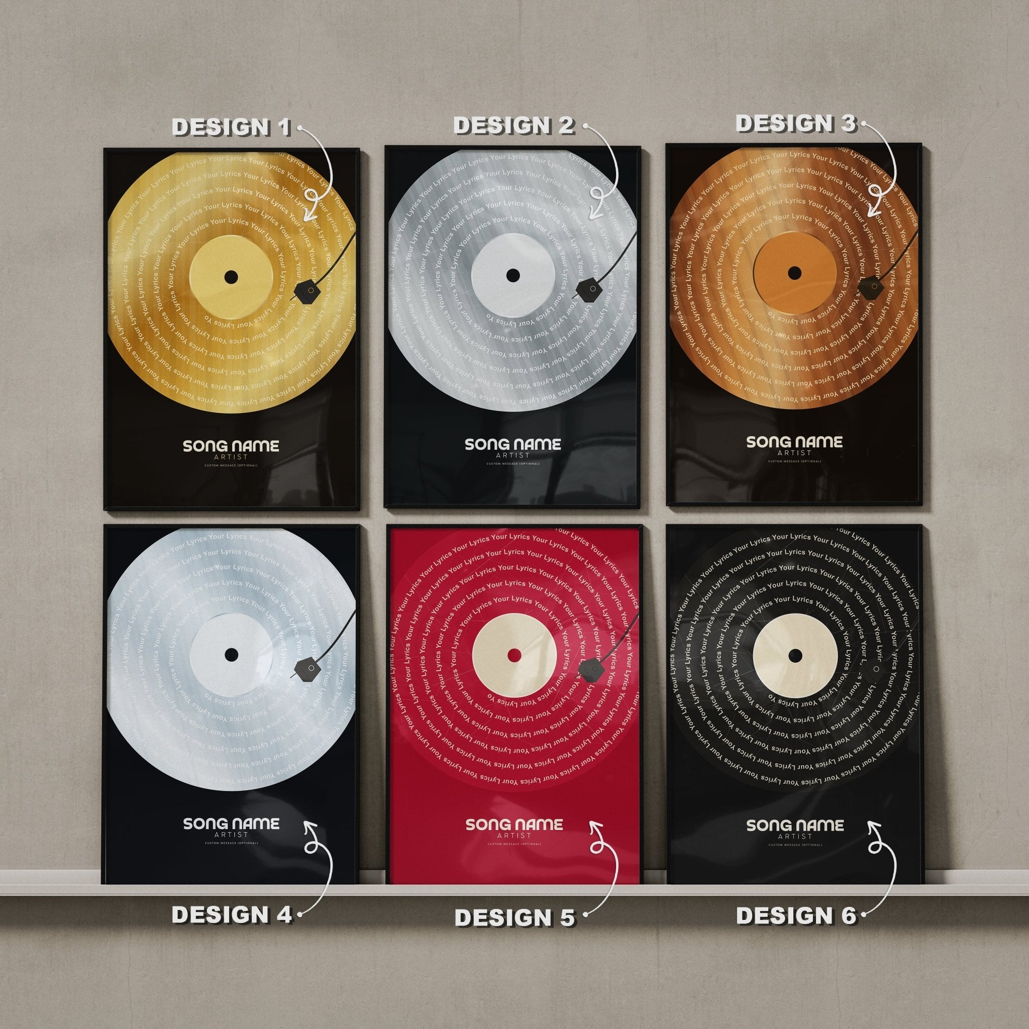 Personalised GOLD Vinyl Record Poster - InkOnPostersPersonalised GOLD Vinyl Record PosterPoster
