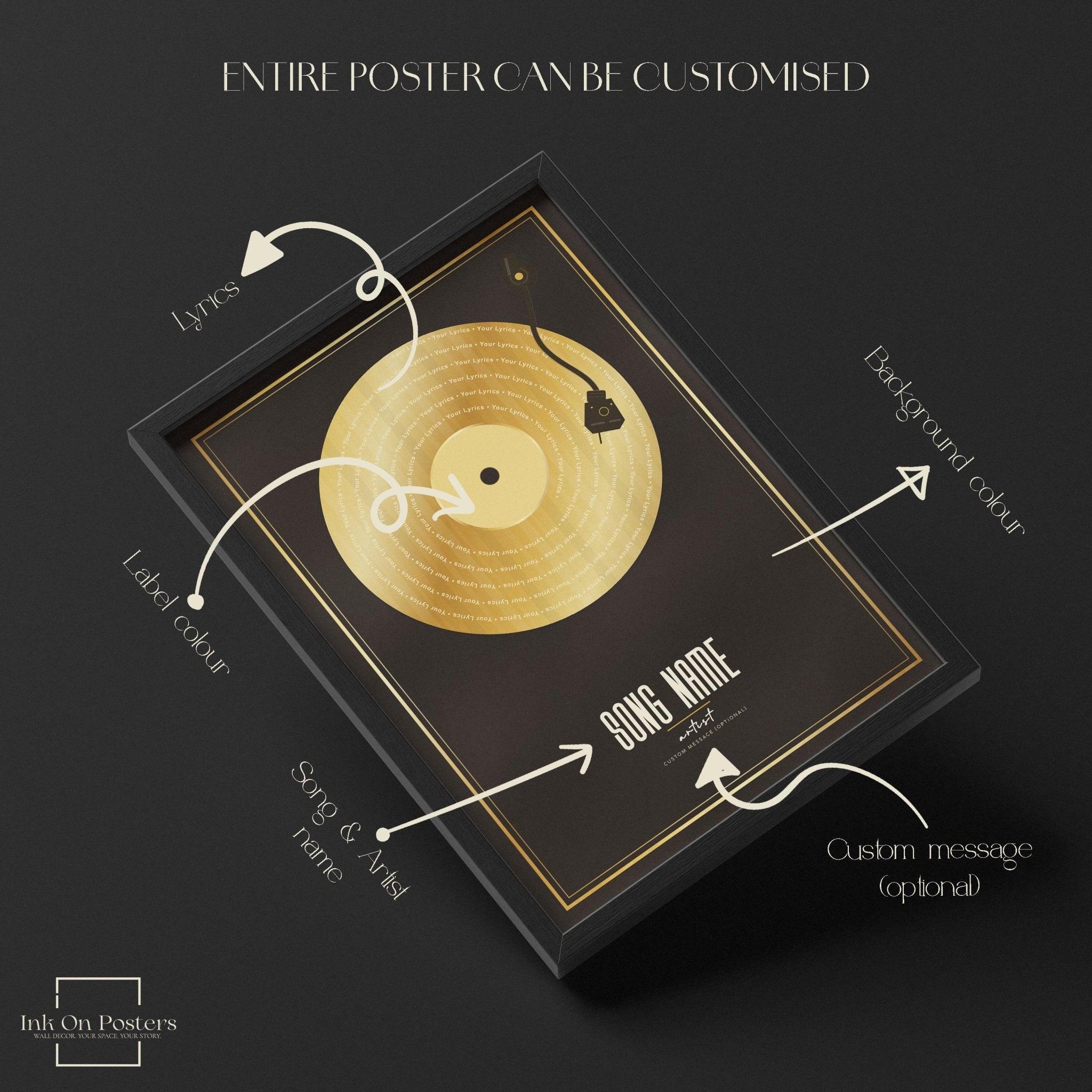 Personalised Gold Vinyl Record Poster - InkOnPostersPersonalised Gold Vinyl Record PosterPoster