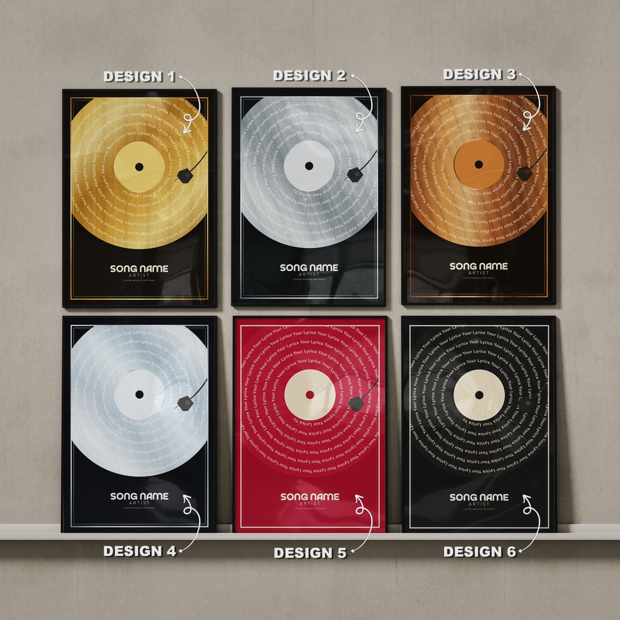 Personalised GOLD Vinyl Record Poster - InkOnPostersPersonalised GOLD Vinyl Record PosterPoster