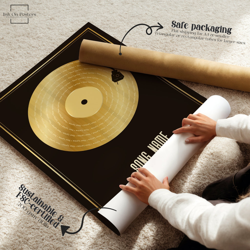 Personalised Gold Vinyl Record Poster - InkOnPostersPersonalised Gold Vinyl Record PosterPoster