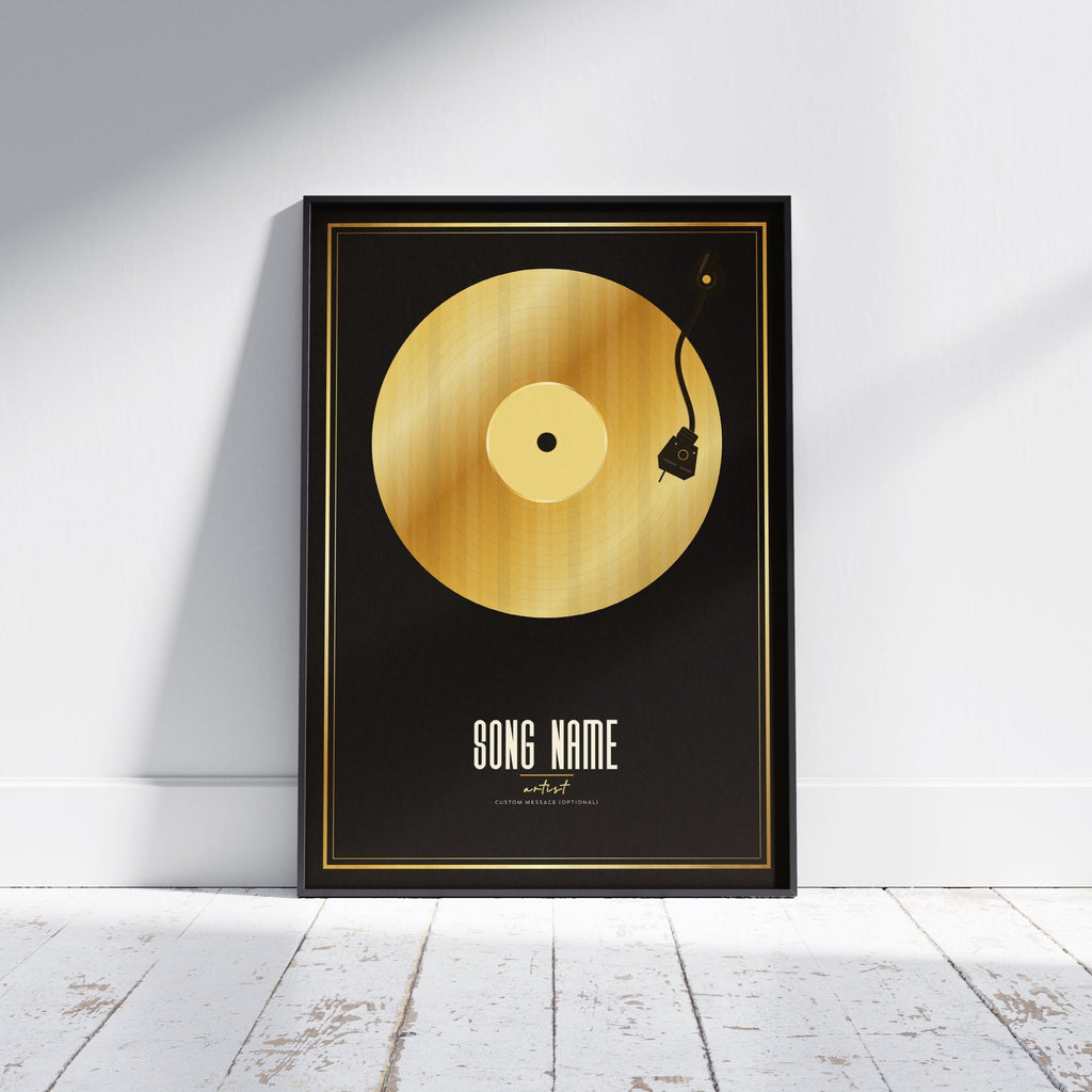 Personalised GOLD Vinyl Record Poster (no lyrics) - InkOnPostersPersonalised GOLD Vinyl Record Poster (no lyrics)Poster