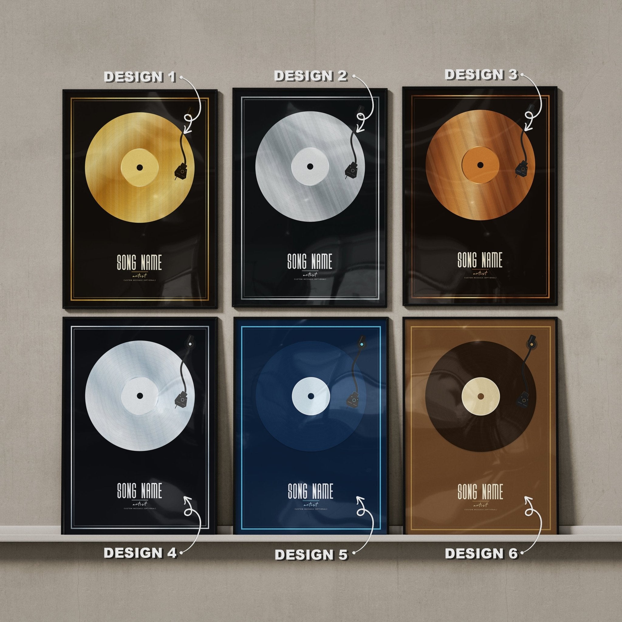 Personalised GOLD Vinyl Record Poster (no lyrics) - InkOnPostersPersonalised GOLD Vinyl Record Poster (no lyrics)Poster