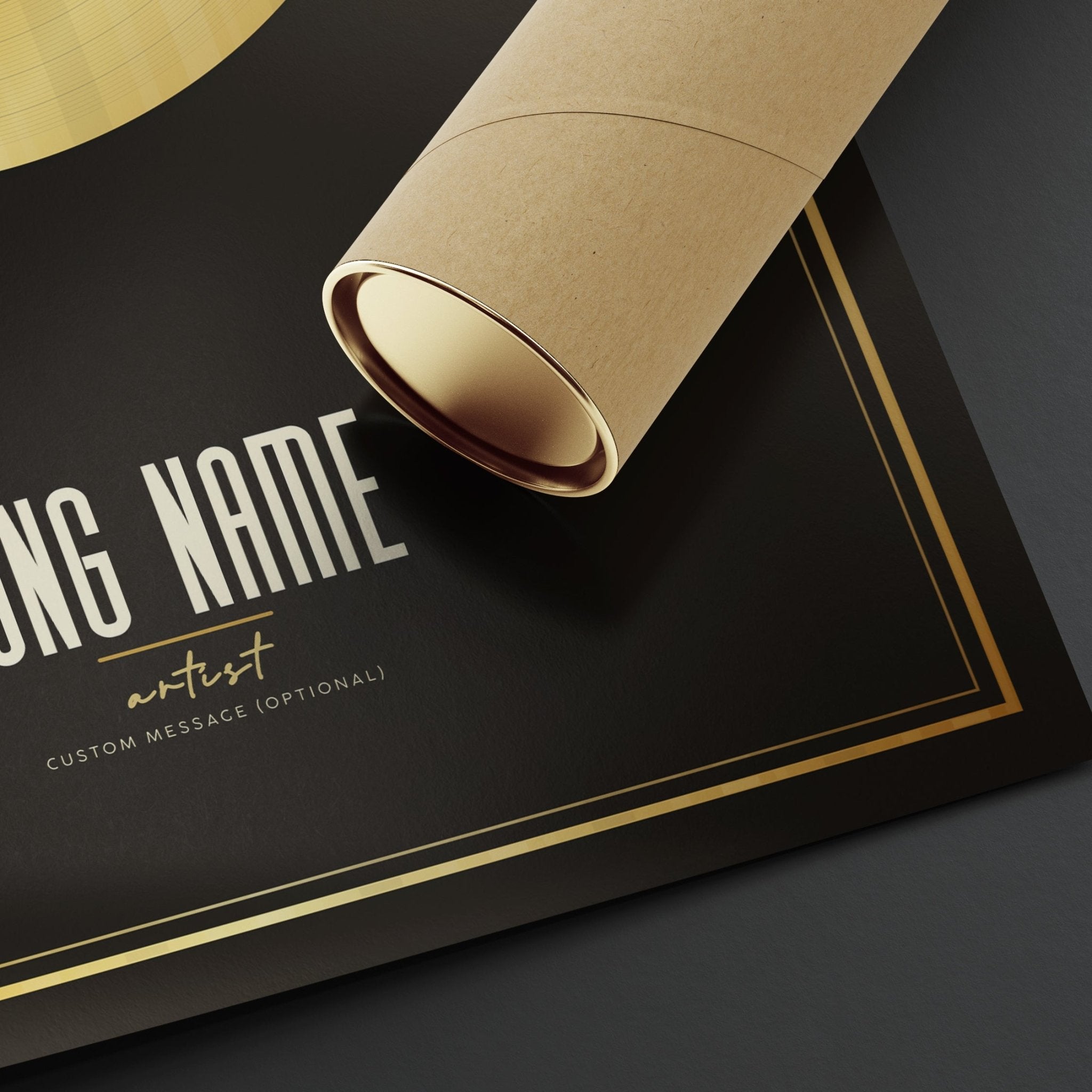 Personalised GOLD Vinyl Record Poster (no lyrics) - InkOnPostersPersonalised GOLD Vinyl Record Poster (no lyrics)Poster