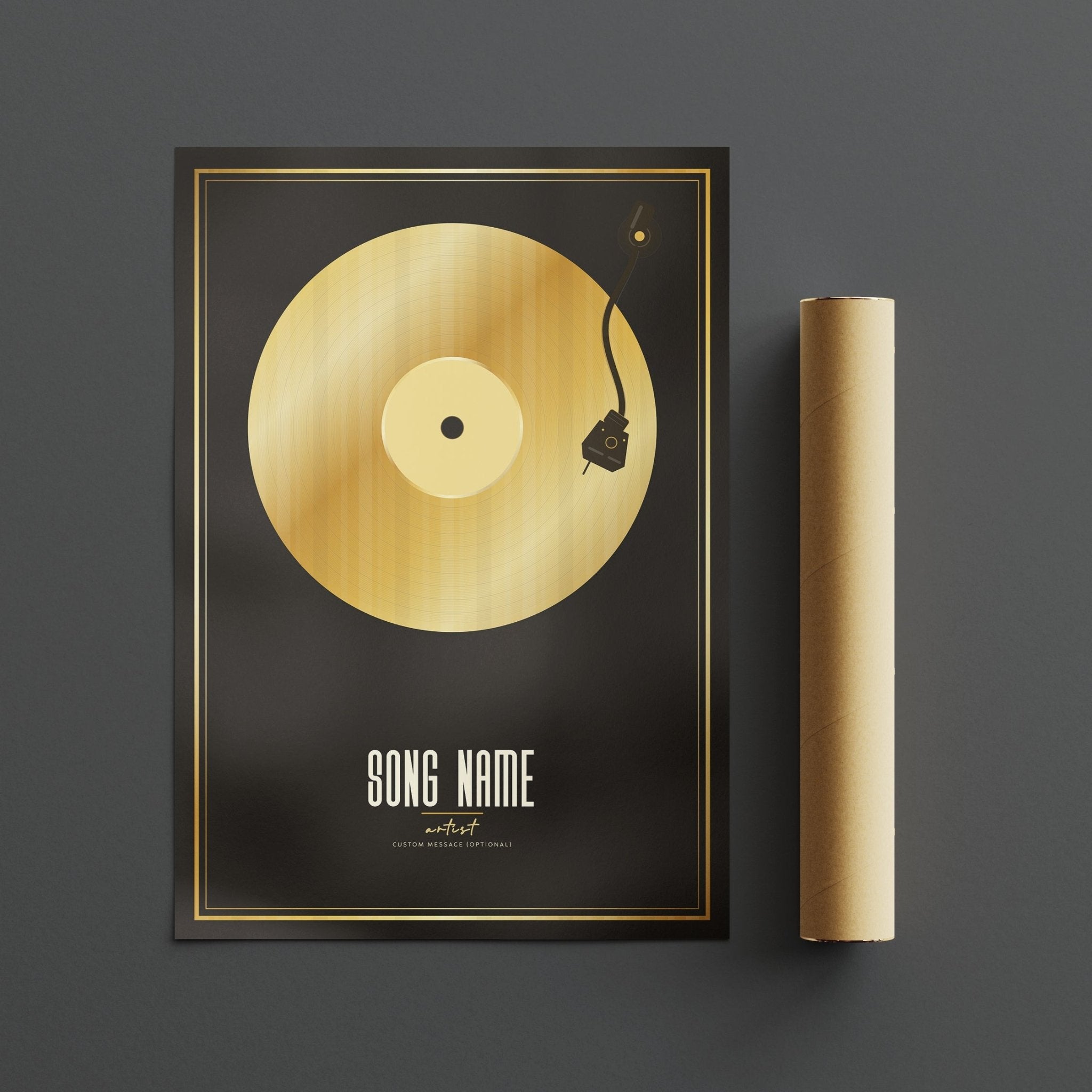 Personalised GOLD Vinyl Record Poster (no lyrics) - InkOnPostersPersonalised GOLD Vinyl Record Poster (no lyrics)Poster