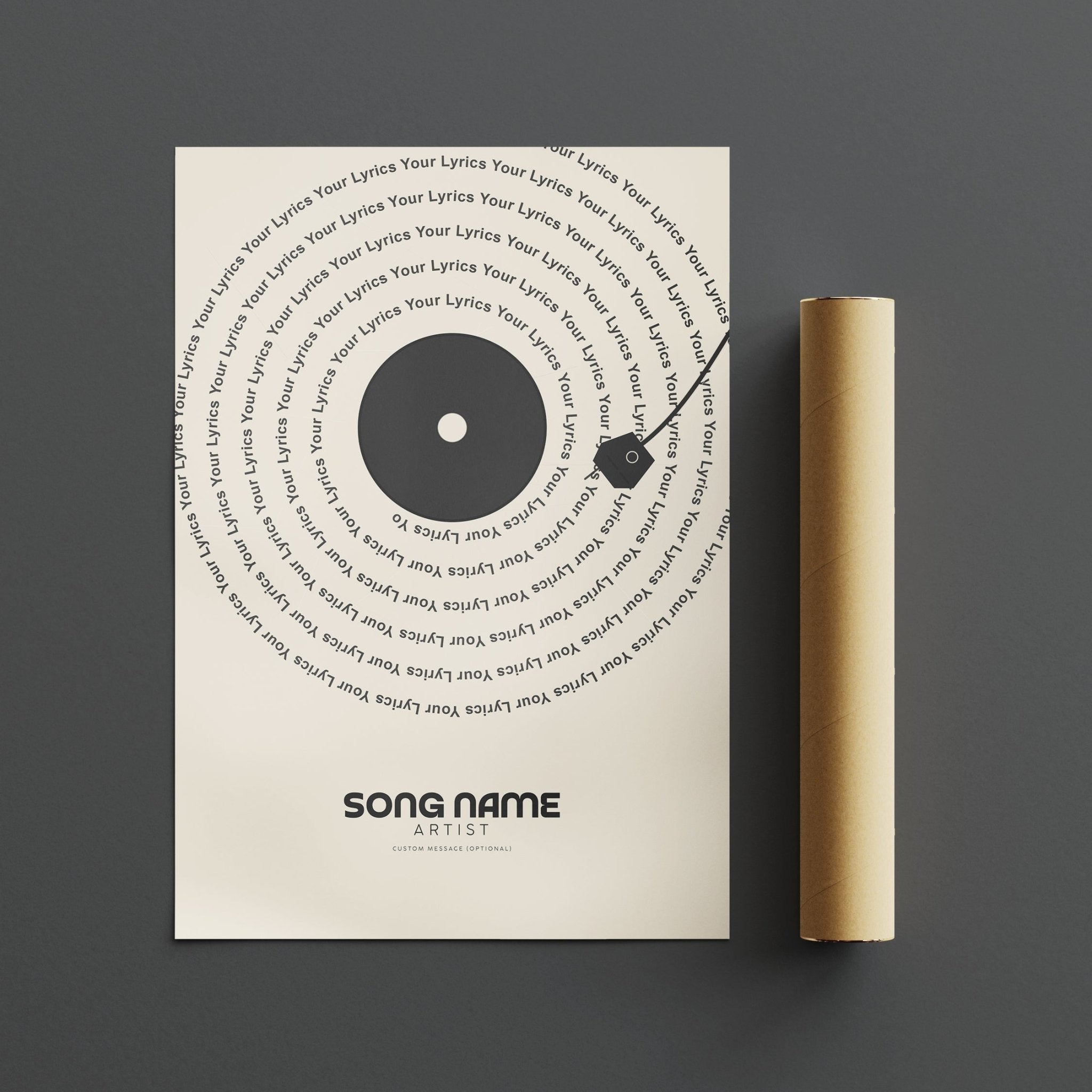 Personalised Lyrics Vinyl Record Poster - InkOnPostersPersonalised Lyrics Vinyl Record PosterPoster