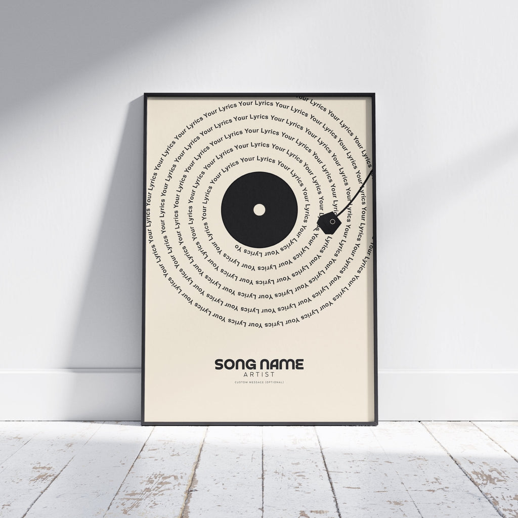 Personalised Lyrics Vinyl Record Poster - InkOnPostersPersonalised Lyrics Vinyl Record PosterPoster