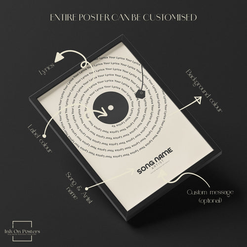 Personalised Lyrics Vinyl Record Poster - InkOnPostersPersonalised Lyrics Vinyl Record PosterPoster