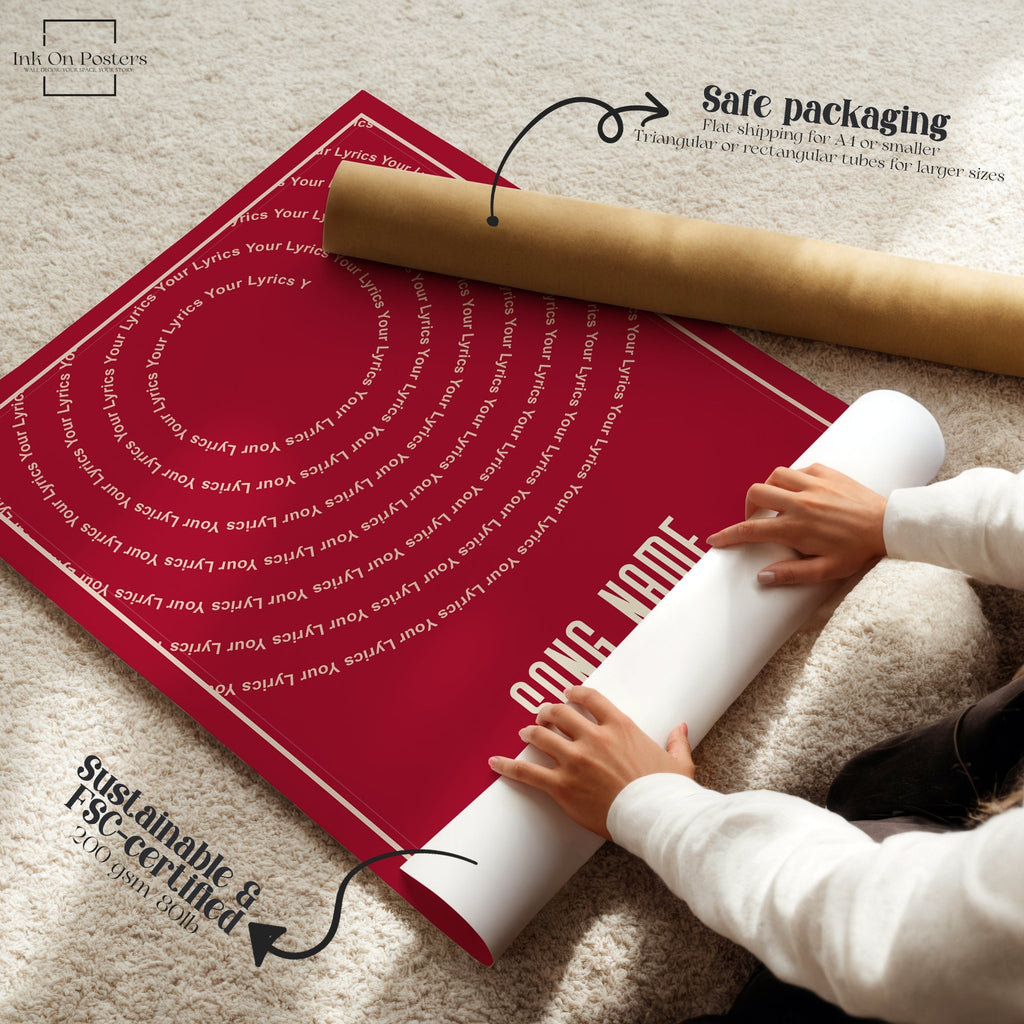 Personalised Lyrics Vinyl Record Poster - InkOnPostersPersonalised Lyrics Vinyl Record PosterPoster