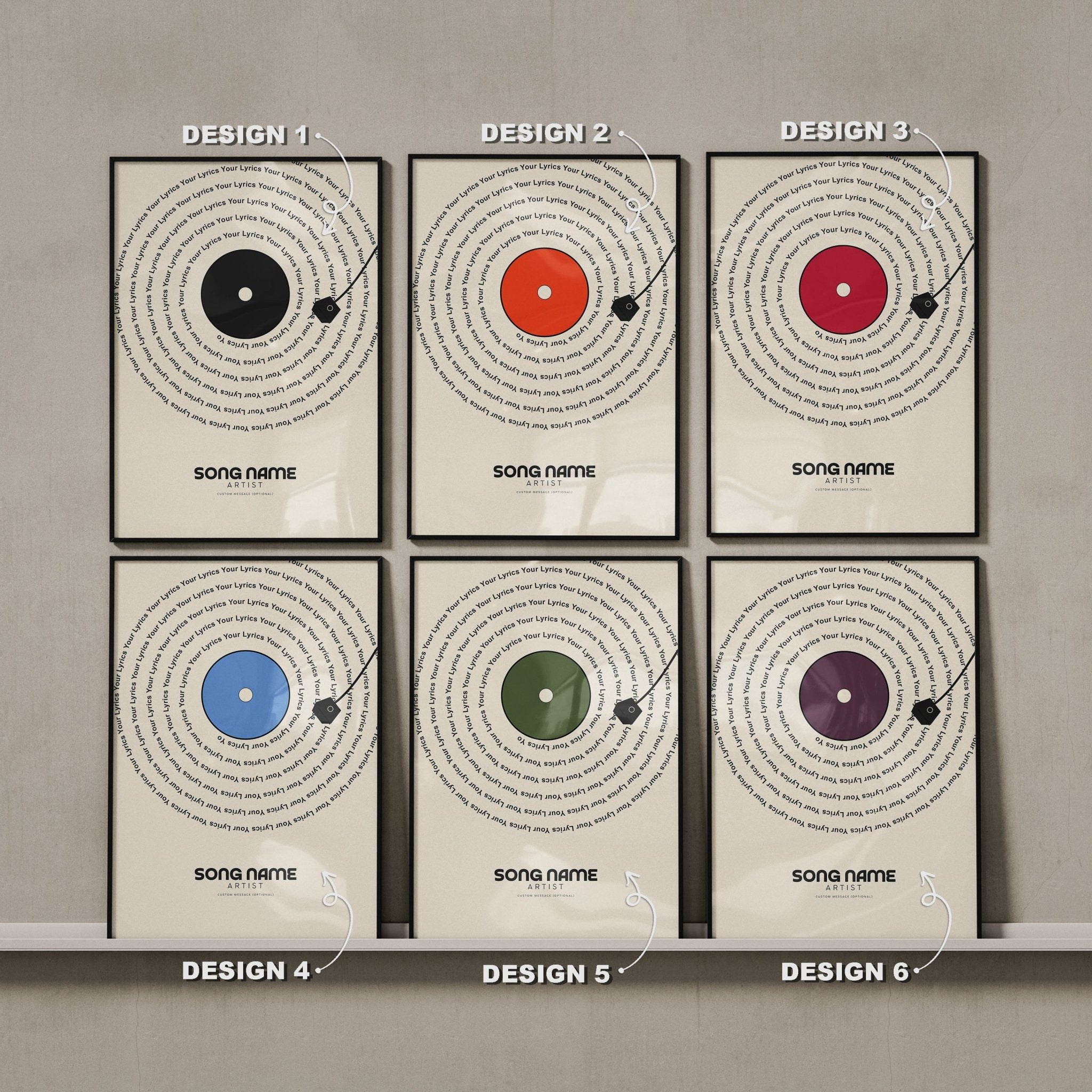 Personalised Lyrics Vinyl Record Poster - InkOnPostersPersonalised Lyrics Vinyl Record PosterPoster