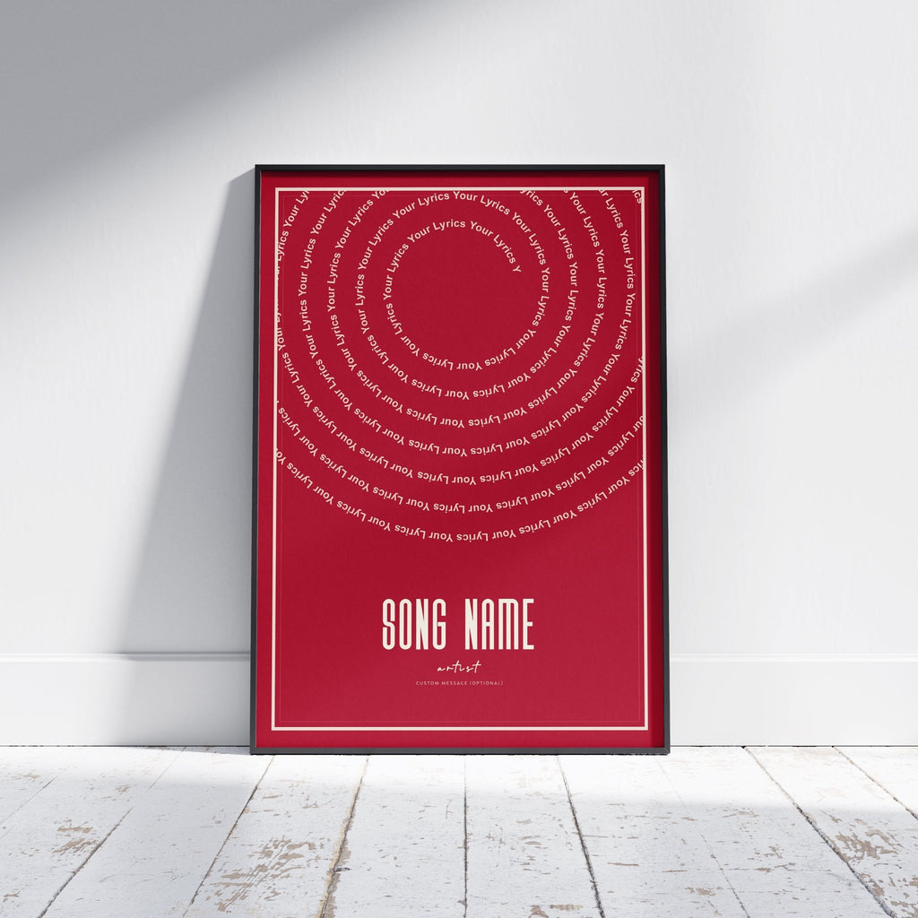 Personalised Lyrics Vinyl Record Poster - InkOnPostersPersonalised Lyrics Vinyl Record PosterPoster