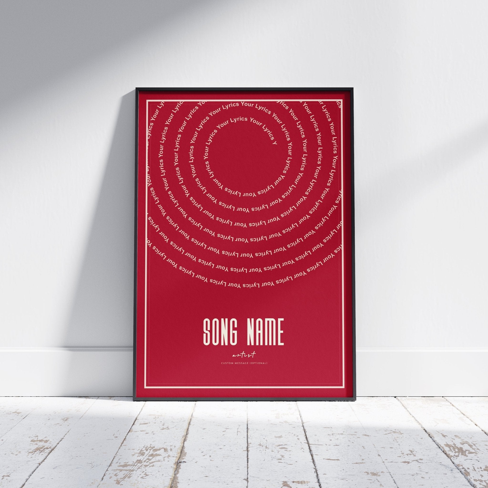 Personalised Lyrics Vinyl Record Poster - InkOnPostersPersonalised Lyrics Vinyl Record PosterPoster